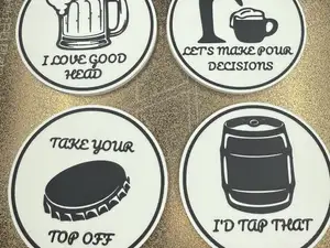 FUNNY BEER DRINKING COASTER SET 