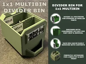 MultiBin divider insert bin for 1x1 simple drawer
