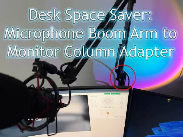 Microphone Boom Arm to Monitor Column Adapter