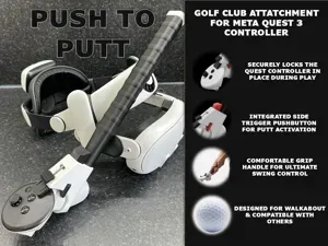 Push To Putt Golf Club for Meta Quest 3 Controller