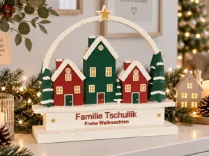 Weihnachtsdorf mit personalisierbaren Namen