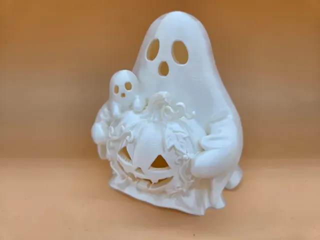 Geist mit Kürbis – LED Teelicht Halloween Deko — Image 10 of 10