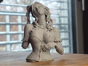 Baroque Girl Bust Sculpture