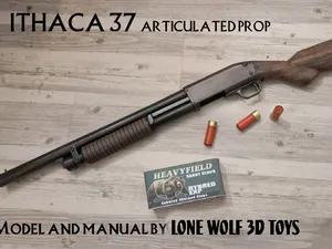 Ithaca 37 Toy Replica Prop Shotgun articulated