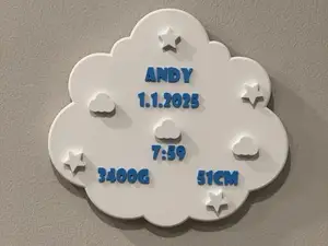 Geburtsschild - Personalisierte Baby Wolke