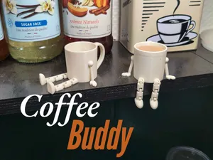 Coffee mug with articulated legs