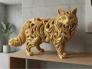 Escultura de gato Ragdoll