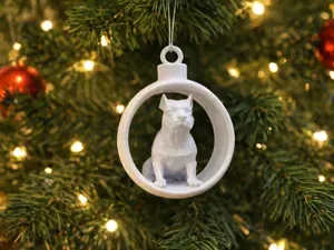 Pitbull in Christmas Bauble. So nice!