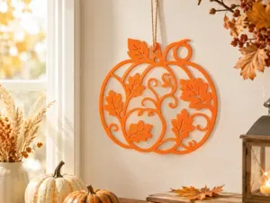 Autumn Pumpkin Leaf Wall Decor