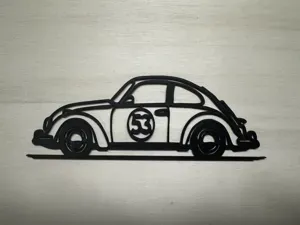 VW Beetle Inspired Herbie the Love Bug 3D Wall Art