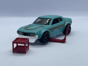 Car jack, Shop cart, oil barrel 1/64 diecast