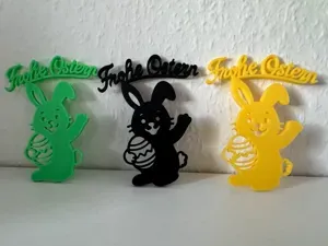 Frohe Ostern mit Osterhase und Osterei Tischdeko