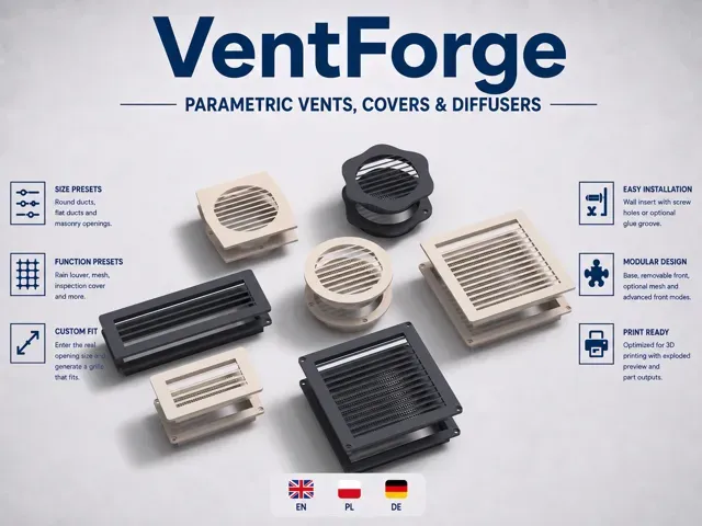 VentForge — Parametric Vents, Covers & Diffusers