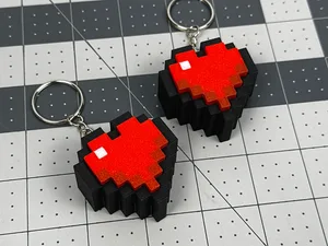 Minecraft Heart Key Clicker Keychain