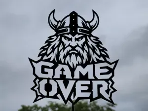 Game Over Viking Wall Art Decor