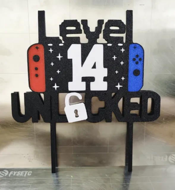 Level 14 Unlocked Game Birthday Cake Topper — Фото 2 из 2