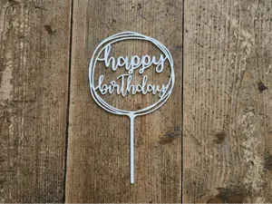 Circle Happy Birthday Cake Topper