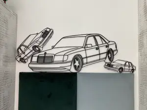 Mercedes W-124 500E 2D Line-art wall decoration