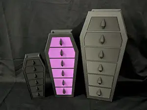 Gothic Coffin 6 Drawer Jewelry & Trinket Boxes