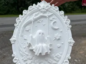 Ghost on Swing in Victorian Frame