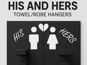 His & Hers towel & robe hangers
