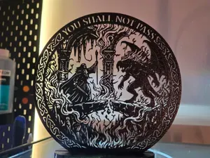 LOTR Gandalf vs Balrog Silhouette Wall Art