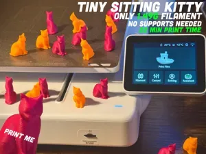 Tiny Sitting Kitty – No Supports Needed -Cute mini