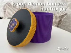 K-Pop Demon Hunters Jar with Huntrix logo
