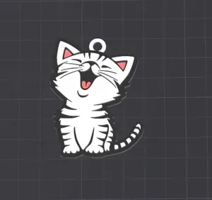 cute cat keychain / necklace charm (free for commercial use)