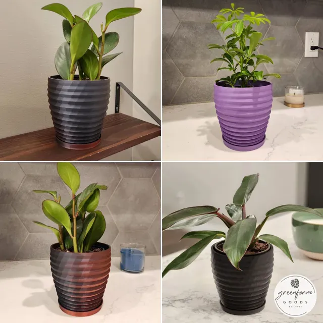 Geometric Planter with Subtle Twisting Rings — Фото 3 из 9