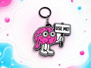 unique brain keychain