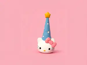 可爱圣诞帽Kitty猫发圈串珠收纳手表首饰挂架装饰礼物摆件