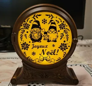 Gnome Noel image disk for tea light lamp
