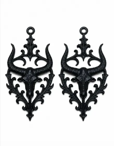 Gothic Taurus Zodiac Earrings | 3D Printable STL — Фото 2 из 4
