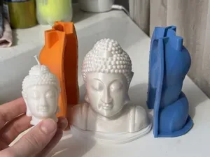 Buddha Bust Candle Mold (Silicone Housing)