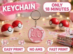 Jigglypuff Keychain – 18 Min Print | No AMS