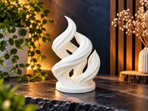 Abstract Flame Sculpture – Modern Spiral Decor