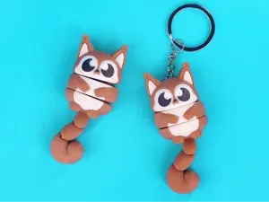 EGGO Squirrel - flexi articulated toy and keychain