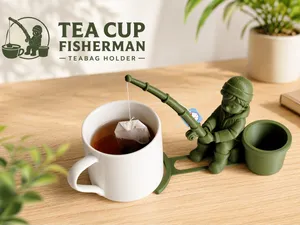 Tea Cup Fisherman - Teabag holder