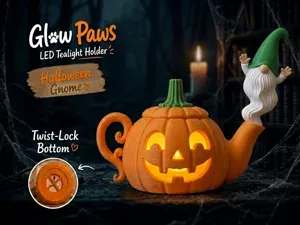 Gnome Glowpaws Tea Light Holder Teapot