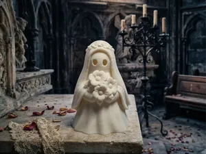 Cute Ghost Bride - Flower Bouquet Figure