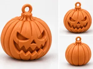 Pumpkin Jack-o-Lantern Keychain