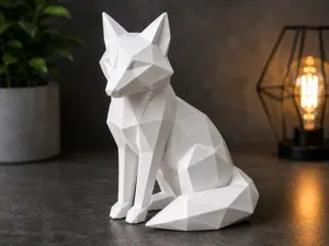 Polygon Fox-Geometric Fox Sculpture