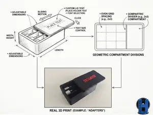 Parametric Sliding Organizer Box with Custom Text