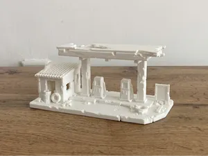Ruined Gas Station - Post-Apocalyptic Model