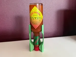 Upside-Down Tabasco Bottle Stand – Ready-to-Pour
