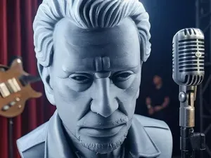 Buste Johnny Hallyday micro rock