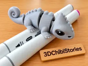 Cute Chameleon Flexi Keychain | Single Color Print