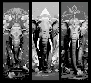 Set of 3 Bookmarks - The Elegance of the Elephant