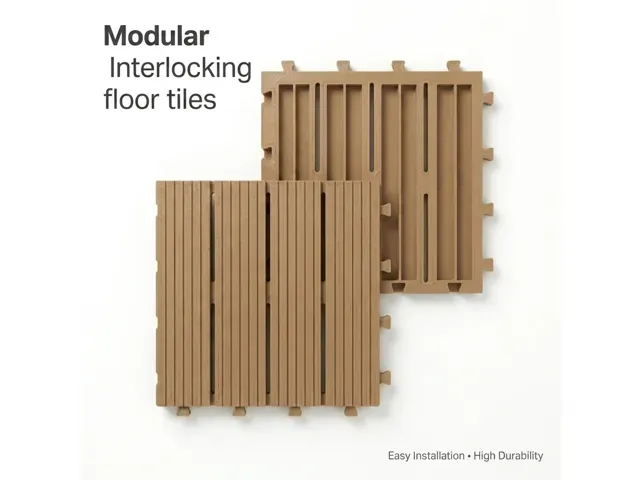 Modular Interlocking 3D Printable Floor Tile